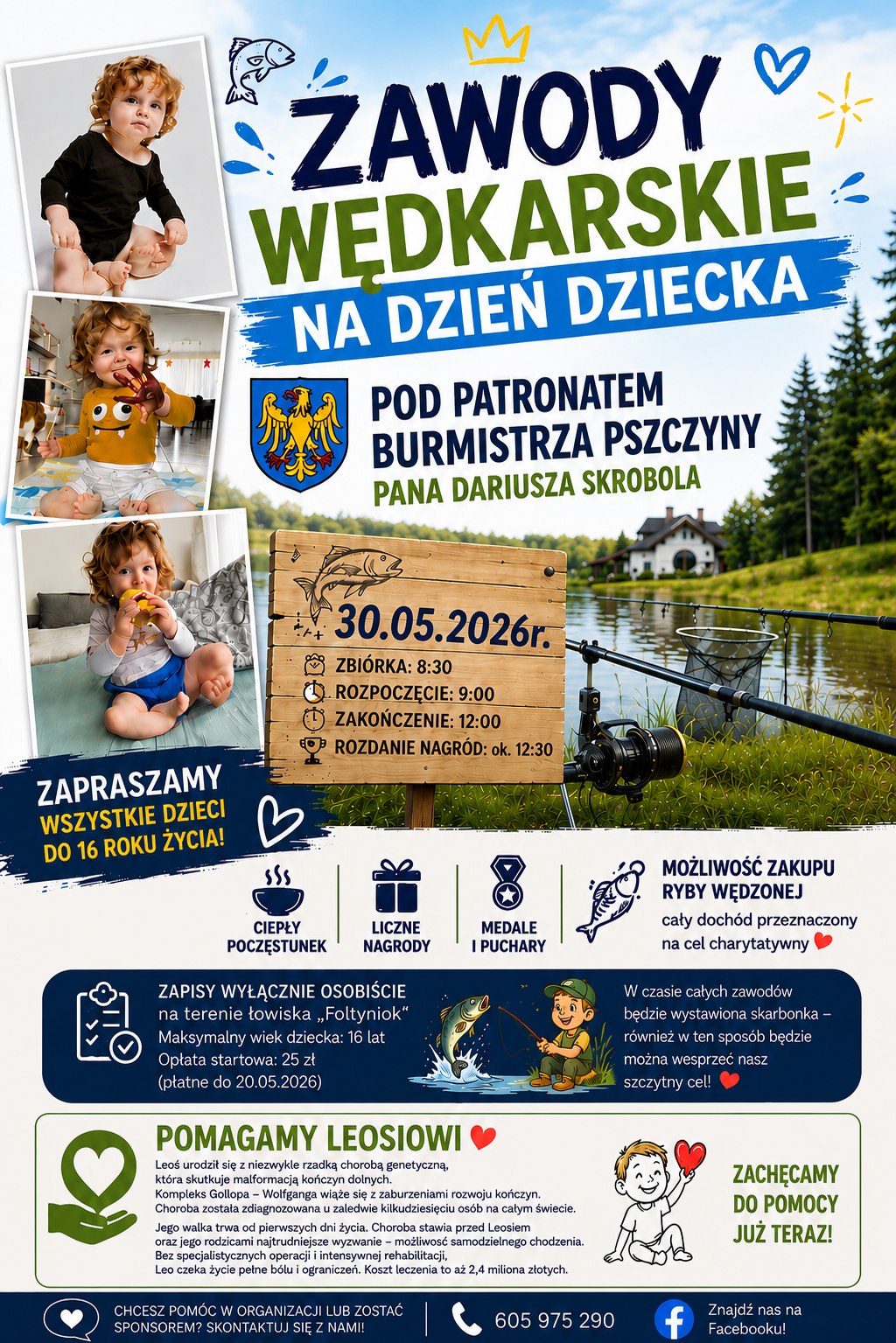 Zawody wędkarskie z okazji Dnia Dziecka pod patro