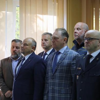 Pożegnanie Komendanta Powiatowej Policji w Pszczynie insp. mgr. Grzegorza Bonalskiego oraz powitanie nowego Komendanta insp. Arkadiusza Blocha - 13.10.2025