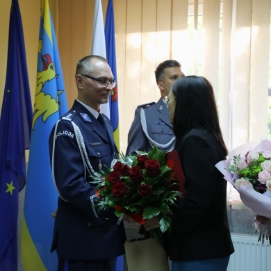 Pożegnanie Komendanta Powiatowej Policji w Pszczynie insp. mgr. Grzegorza Bonalskiego oraz powitanie nowego Komendanta insp. Arkadiusza Blocha - 13.10.2025
