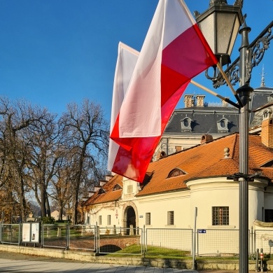 Biało-czerwone flagi na ulicach Pszczyny - 10.11.2021