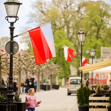 Polskie flagi w Pszczynie - 29.04.2022