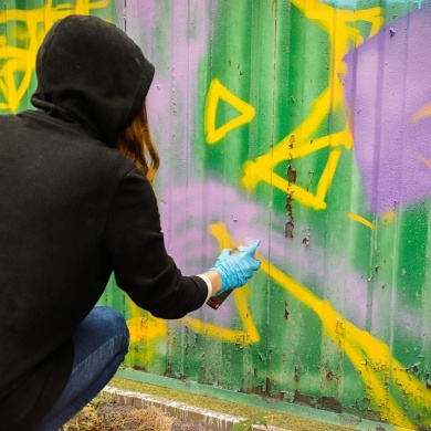 Graffiti przy ulicy Łowieckiej w Pszczynie - 04.06.2022