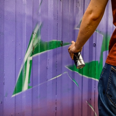 Graffiti przy ulicy Łowieckiej w Pszczynie - 04.06.2022