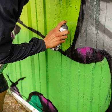 Graffiti przy ulicy Łowieckiej w Pszczynie - 04.06.2022