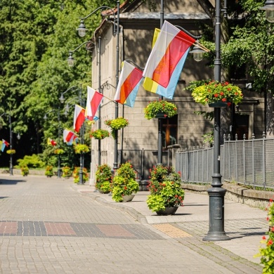 Flagi Polski i Górnego Śląska na rynku w Pszczynie - 20.06.2022