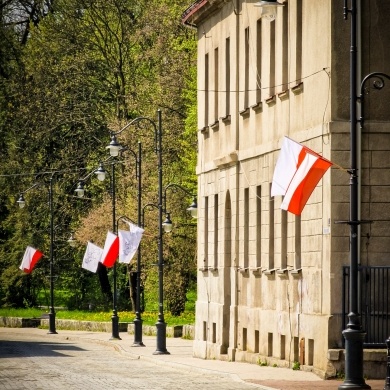 Polskie flagi w Pszczynie - 29.04.2022