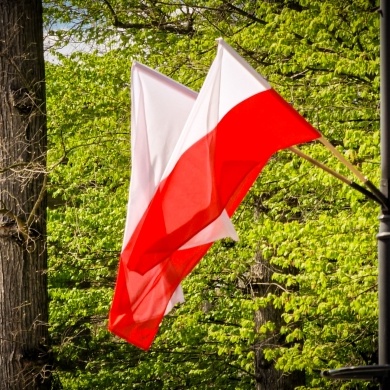 Polskie flagi w Pszczynie - 29.04.2022
