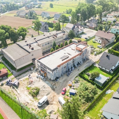 Budowa przedszkola w Czarkowie - sierpień 2023